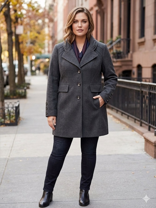 Jessica Simpson Jackets & Blazers - Jessica Simpson Charcoal Winter Coat / Jacket Size 16 / XL